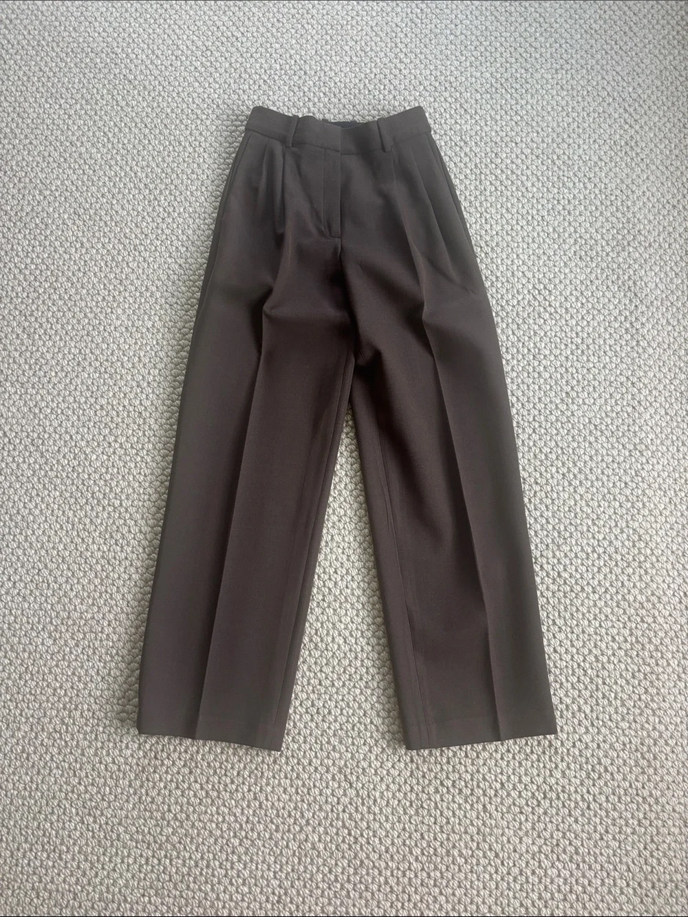 Babaton Chocolate Brown Pleated Trousers - Picture 1 of 4
